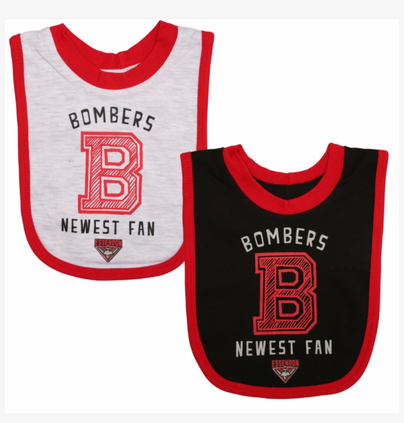 Essendon Bombers Babies Bibs 2 Pack, transparent png #8034581