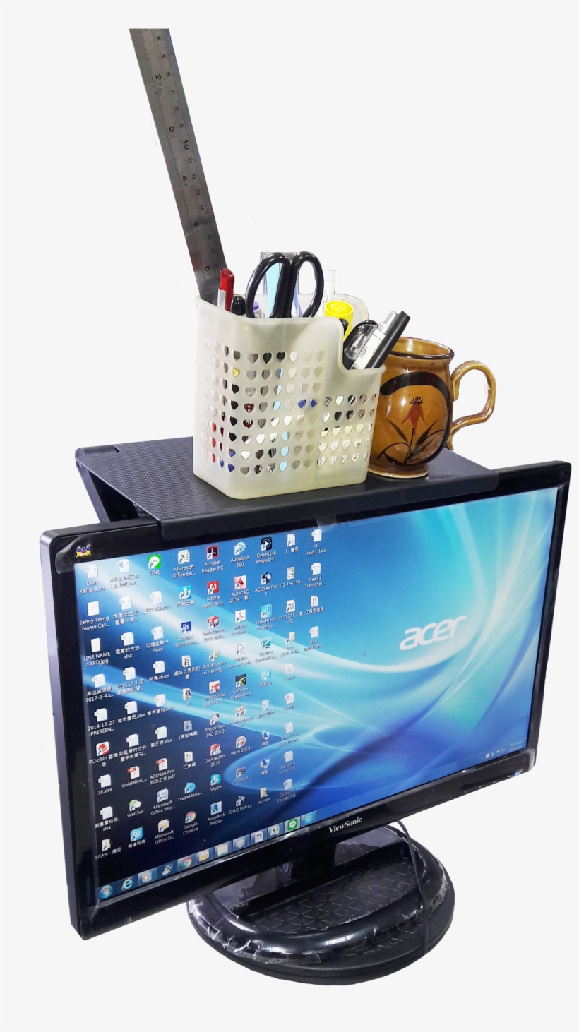 Screen Top Shelf At Computer - Led-backlit Lcd Display, transparent png #8036031