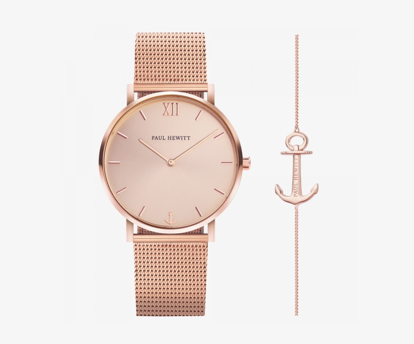 Paul Hewitt Set Sailor Rose Sunray & Anchor Spirit - Paul Hewitt Rose Gold Watch, transparent png #8036975