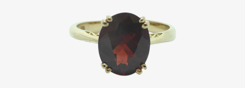 9ct Yellow Gold 3carat Garnet Filigree Ring - Engagement Ring, transparent png #8037624