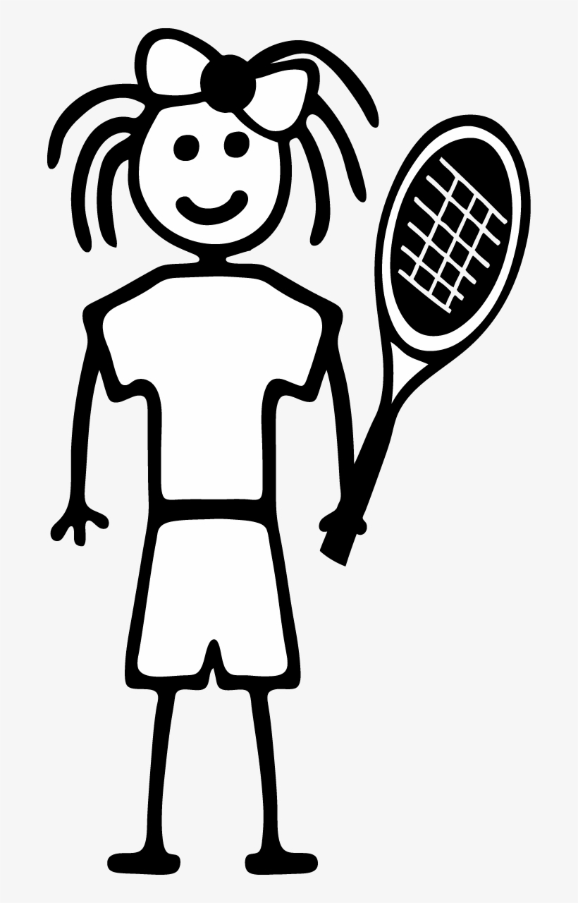 686 X 1200 9 - Stick Figure Tennis Girl, transparent png #8038062