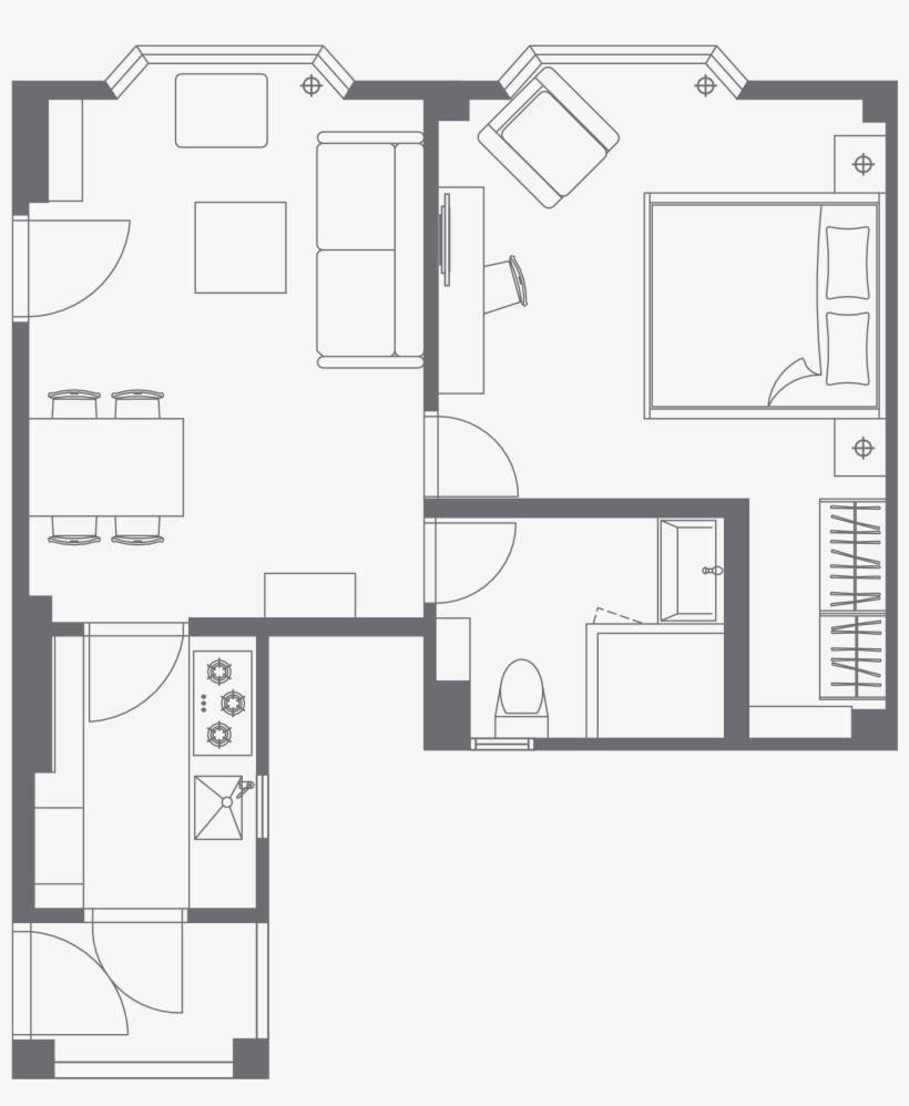 Close - Hk Apartment Floor Plan, transparent png #8039407