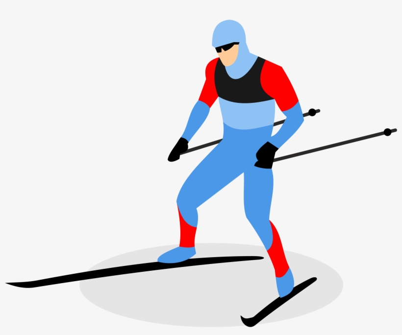 Skier Clipart Skiing Person - Cross Country Skier Cartoon, transparent png #8039450