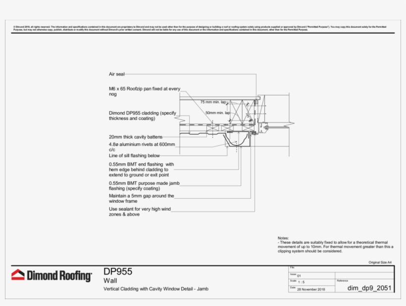 Vertical Cladding Window Detail - Spandek Wall Cladding Details, transparent png #8040212