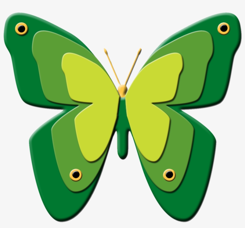 Green Butterflies Clipart Green Cartoon Butterfly - Cartoon Green Butterfly, transparent png #8040491