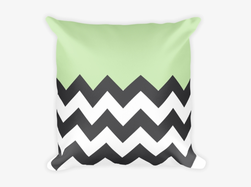 Black Chevron Half Green Square Pillow - Baby Diaper Bags Camo, transparent png #8040590