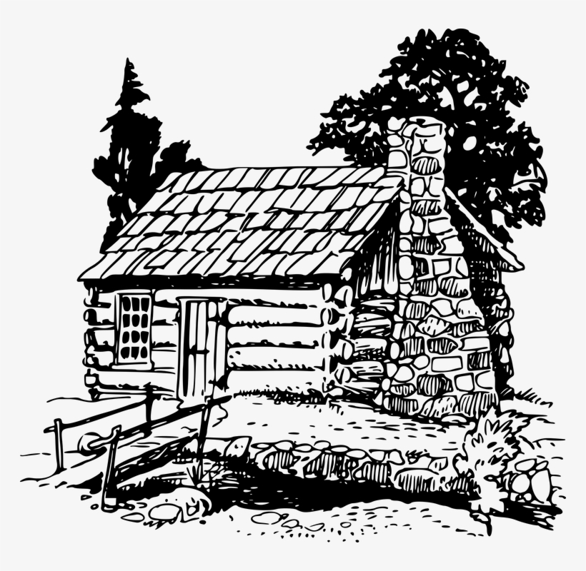 Clipart Free Png Log Cabin Transparent Images Building - Log Cabin Pencil Drawing, transparent png #8040621