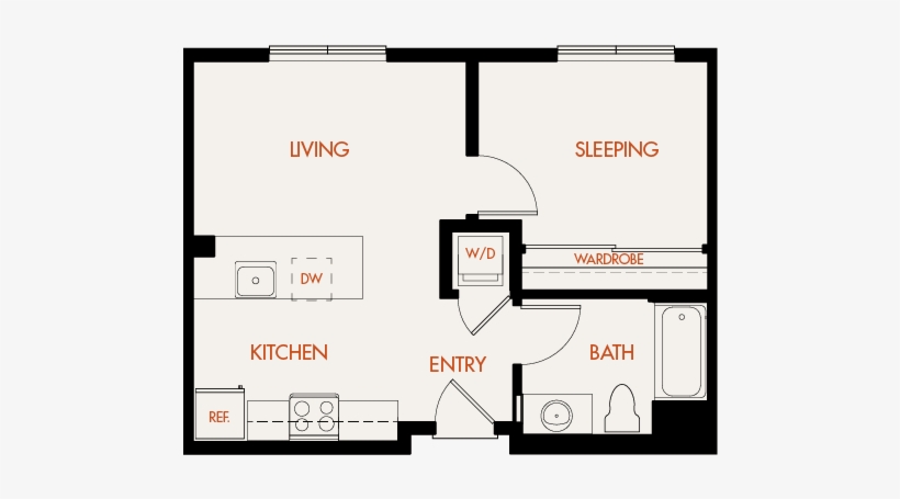 Aamethyst - Design For A 1 Bedroom Flat, transparent png #8040801