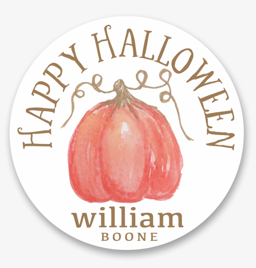 Orange Pumpkin Halloween Stickers - Natural Foods, transparent png #8041282