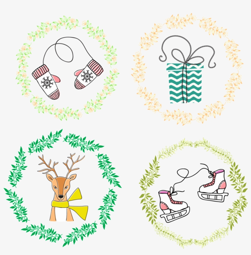 Hand Drawn Cartoon Christmas Ring Cute Decoration, transparent png #8042604