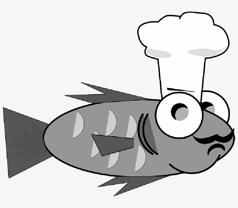 Chef, Cook, Cooking, Fish, Goldfish, Funny - Cartoon Fish Wearing A Chef Hat, transparent png #8044668