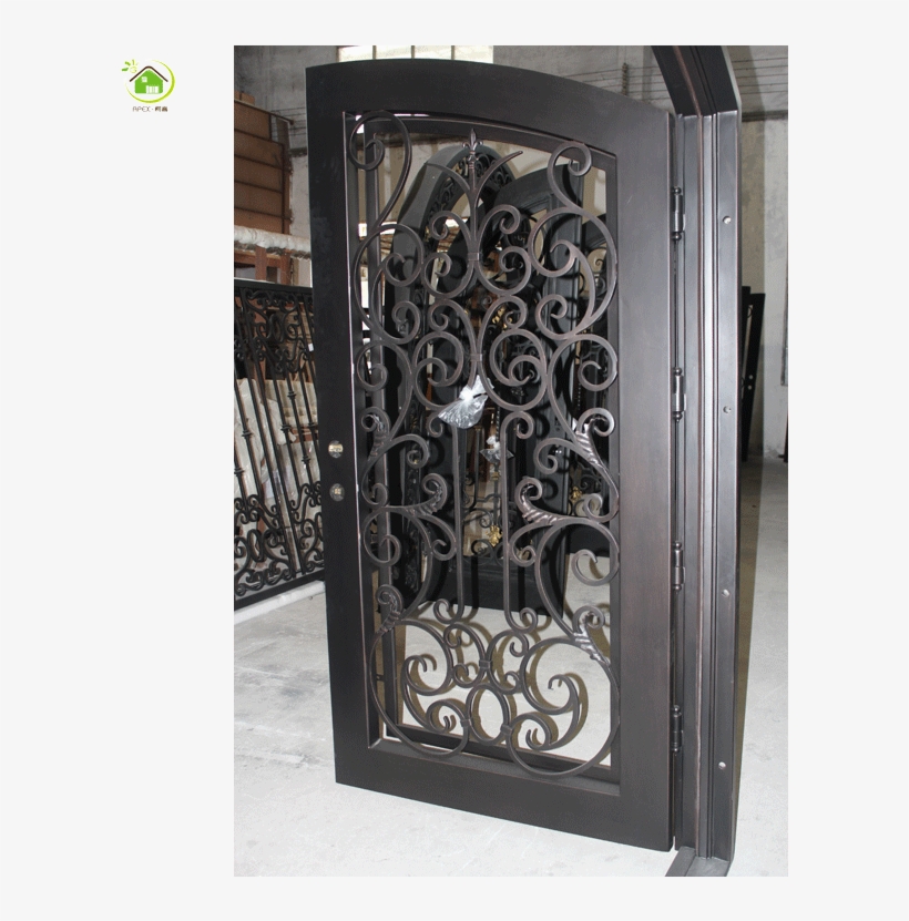 Low E Wrought Iron Entry Door Double Door With Frame - Gate, transparent png #8044891