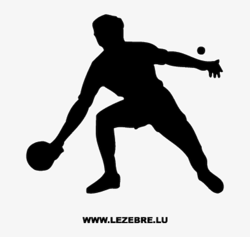 Sticker Joueur Ping Pong - Table Tennis Clipart Black And White, transparent png #8045741