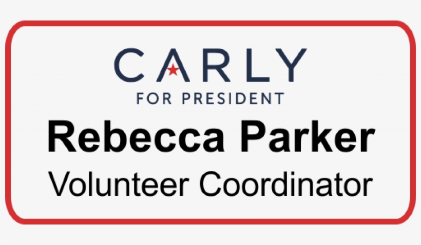 Carly Fiorina Presidential Name Badge - Graphics, transparent png #8045965