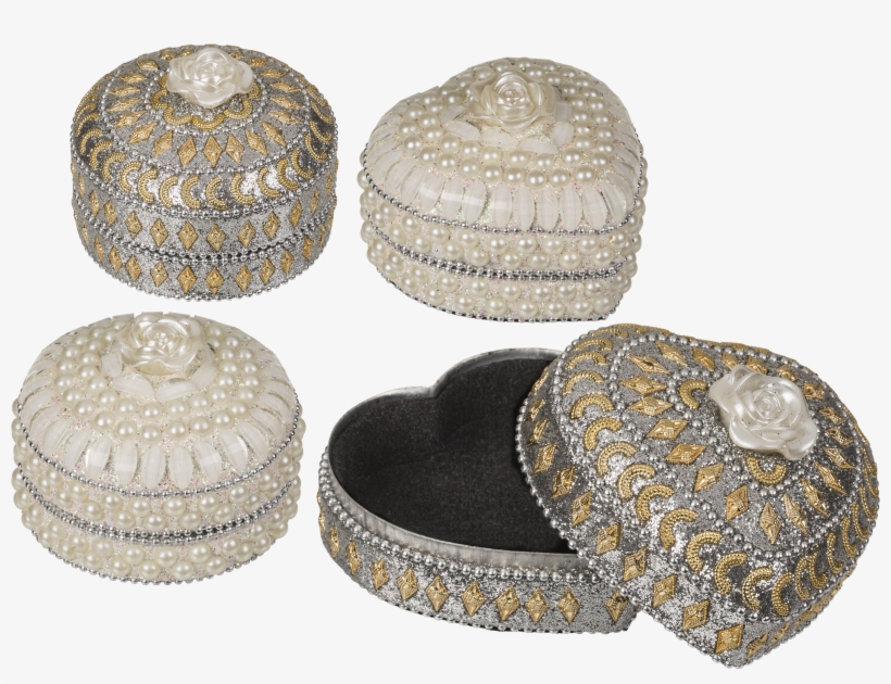 Joyero En Forma De Corazón Y Redondo Con Rosa Blanca - Coin Purse, transparent png #8046146