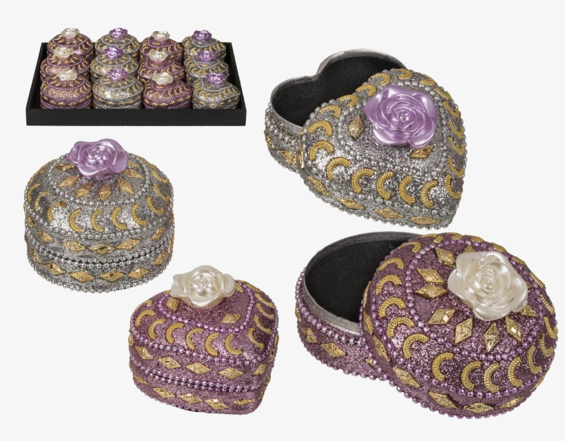 Joyero En Forma De Corazón & Redondo Con Rosa Blanca - Coin Purse, transparent png #8046429