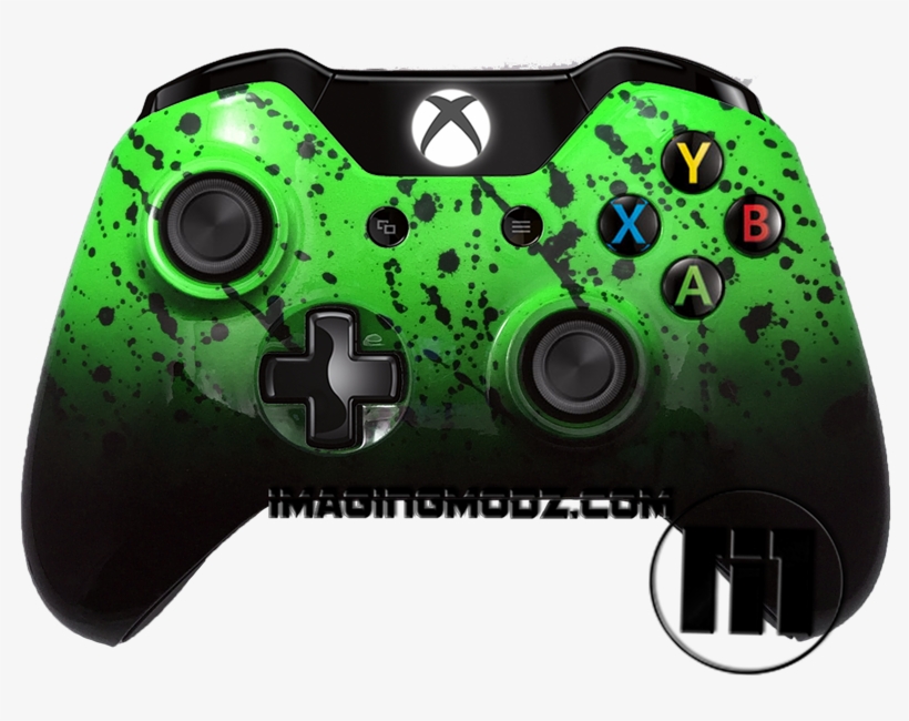 Fade Splatter Green Xbox One Controller - Neon Xbox One Controller, transparent png #8046483