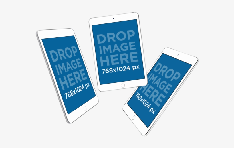 Responsive Mockup Of 3 Angled White Ipad Minis Over - Floating 3 Ipad Mockup Free, transparent png #8049792