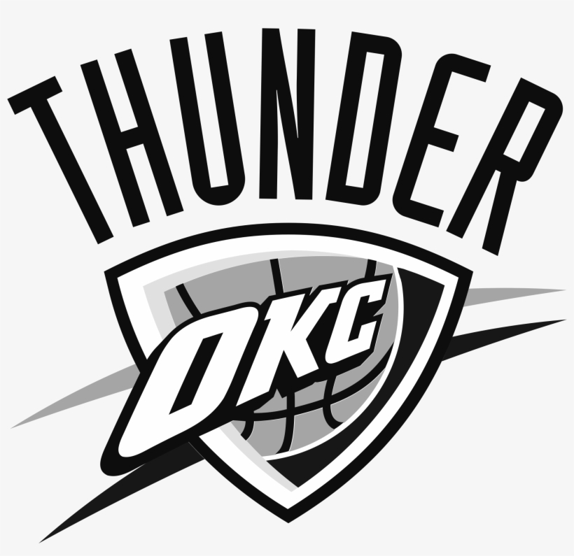 Oklahoma City Thunder Logo Black And White - Oklahoma City Thunder Logo Png, transparent png #8052224