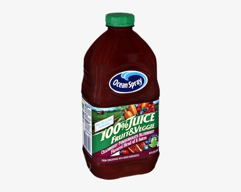 Ocean Spray Fruit & Veggie Cranberry Pomegranate Blueberry - Ocean Spray Cranberry Juice, transparent png #8053370