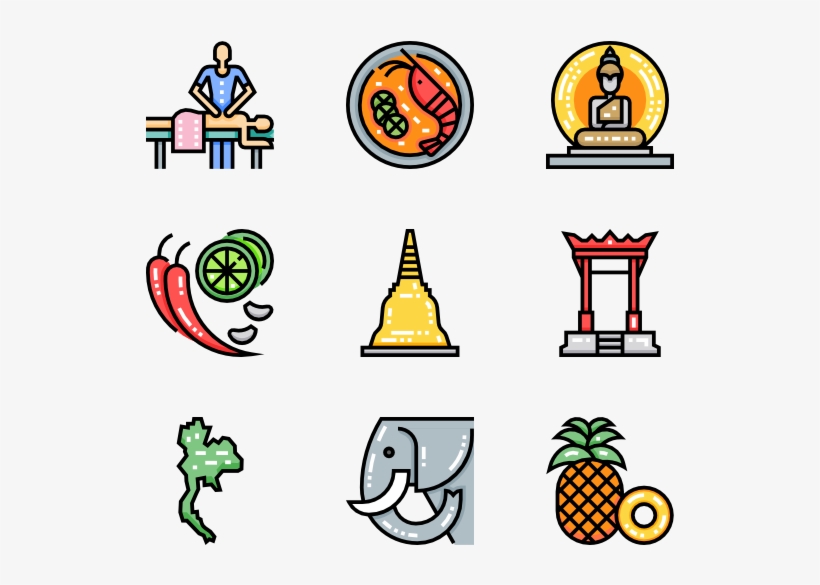 Thailand Travel Icon, Icon Font, Food Drawing, Icon - Cute Travel Icons Transparent Background, transparent png #8053472