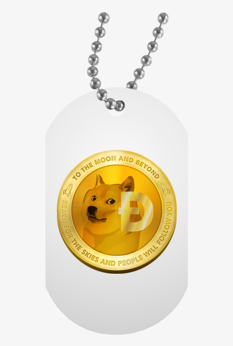 Un5588 White Dog Tag / Dogecoin Circle Logo - Gift To Son From Mother, transparent png #8053857