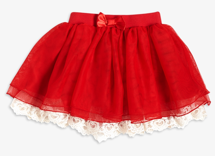 Tulle Skirt With Lace Red - Miniskirt, transparent png #8056206
