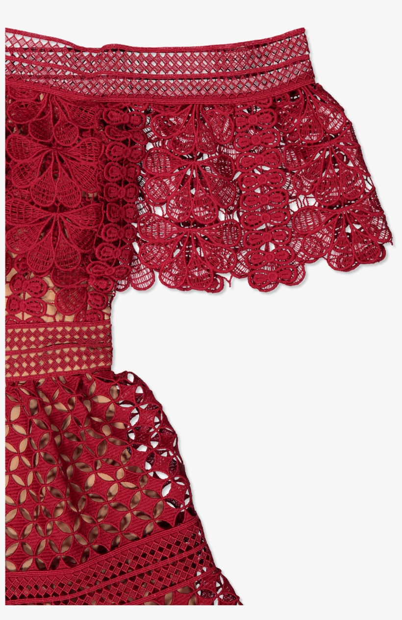 Off Shoulder Lace Mini Dress Red - Self Portrait Red Off Shoulder Mini Dress, transparent png #8056648