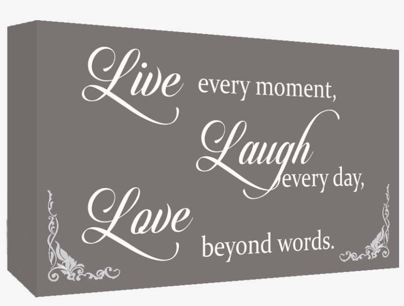 Details About Grey Live Laugh Love Quote Canvas Wall - Lipstiq, transparent png #8056849