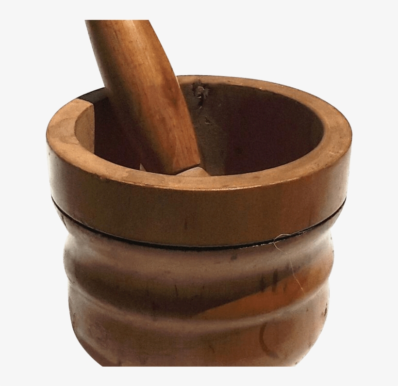 Vintage Large Italian Wooden Mortar And Pestle From - Hardwood, transparent png #8056888