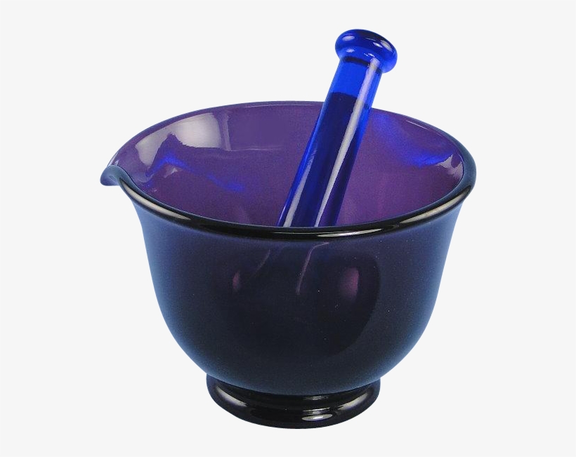 Fenton Glass Mortar And Pestle Violet Cobalt Blue - Ceramic, transparent png #8056972