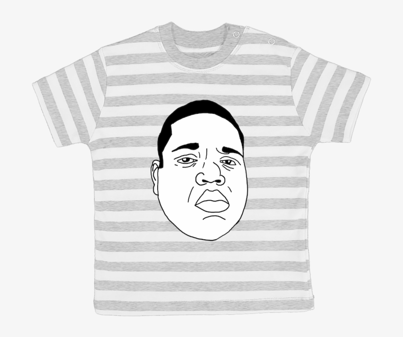 T-shirt Bébé À Rayures Notorious Big Biggie Head Par - T-shirt, transparent png #8057292