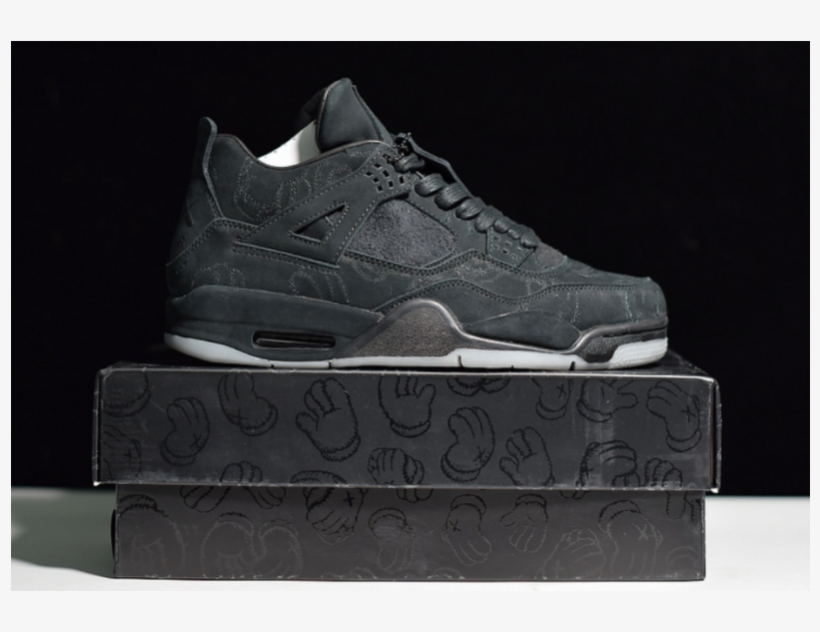 Kaws X Air Jordan 4 Black - Sneakers, transparent png #8057899