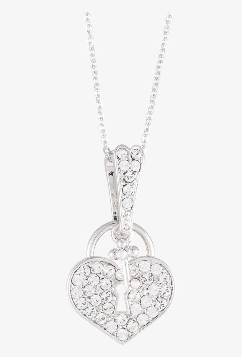 Key Heart Necklace - Locket, transparent png #8058108