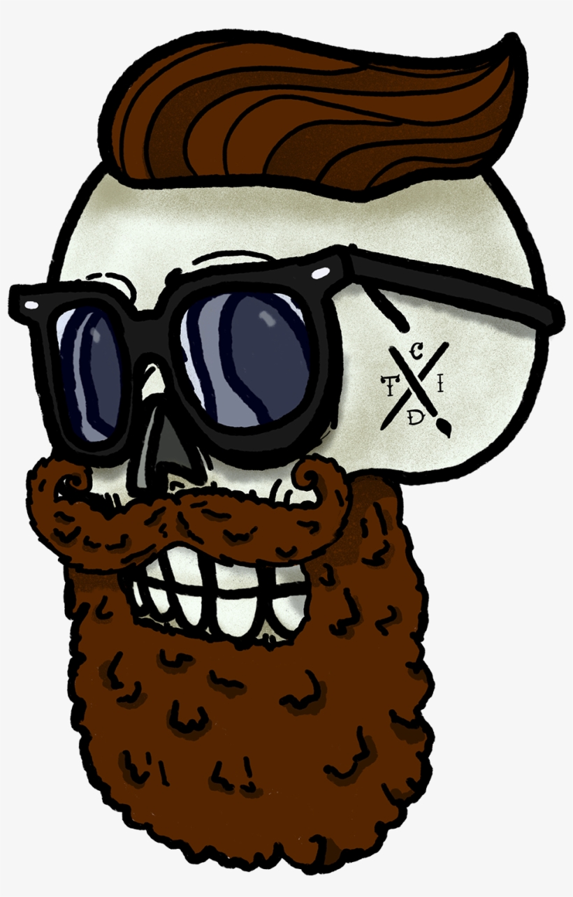 Skull-boy Hipster Design With Glasses - Cartoon, transparent png #8058111