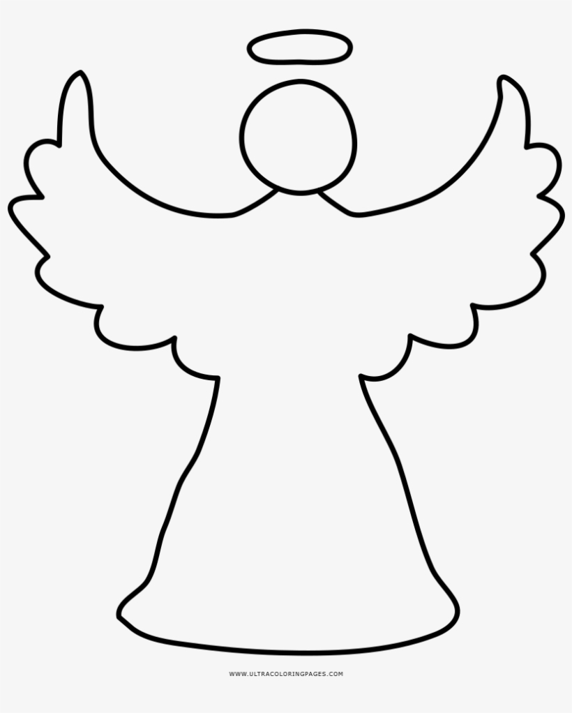 Christmas Angel Coloring Page - Xmas Angel Drawing, transparent png #8058813