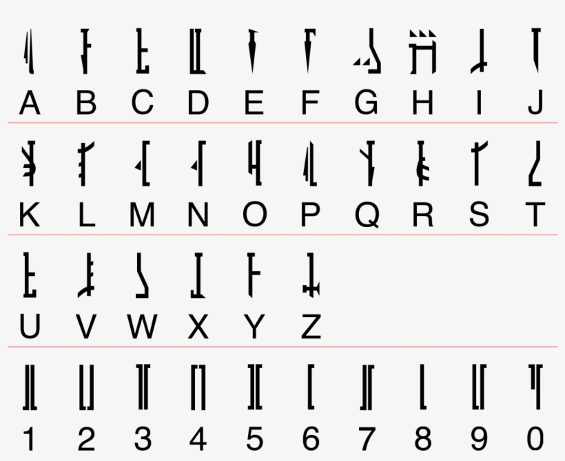Mandalorian Alphabet, Updated - Star Wars Mandalorian Script, transparent png #8059155