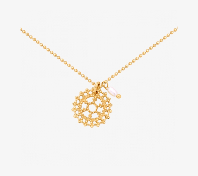Necklace With Royal Rosette And Pearl - Necklace, transparent png #8059319