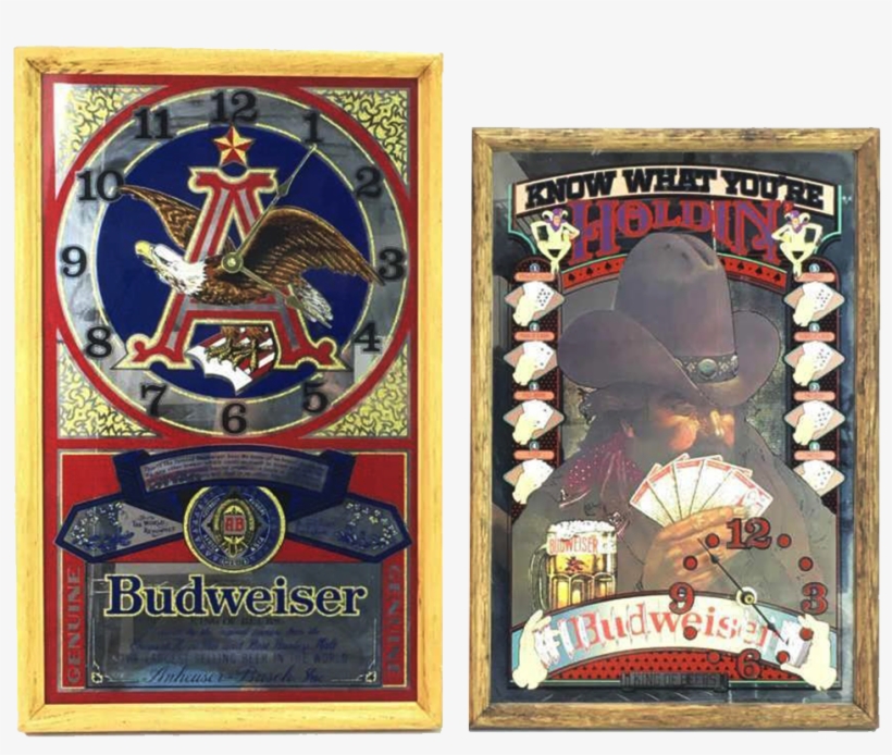 Vintage Budweiser Advertising Clocks - Emblem, transparent png #8059327