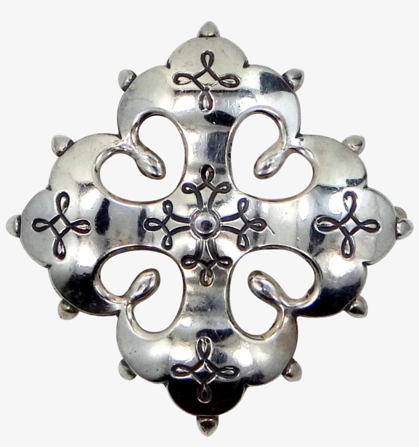 Vintage Kalevala Koru Sterling Silver Viking Shield - Cross, transparent png #8059648
