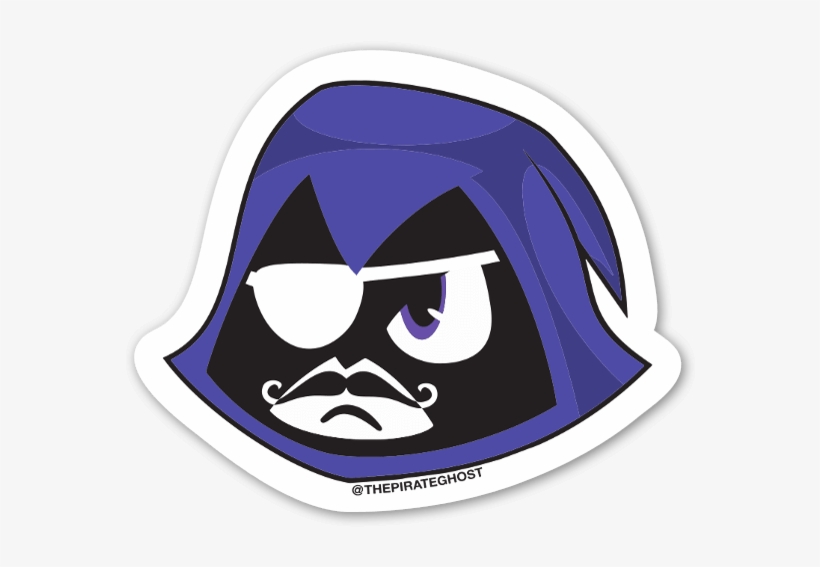 Raven Teen Titans Go Pegatina - Crescent, transparent png #8059805