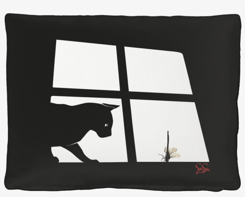 Dragonfly Cat Bed - Silhouette, transparent png #8061269