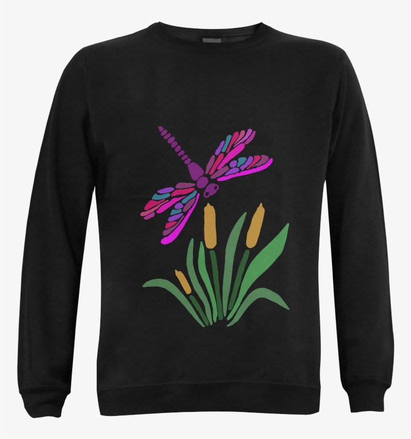 Colorful Dragonfly Abstract Art Gildan Crewneck Sweatshirt - Crew Neck, transparent png #8061420