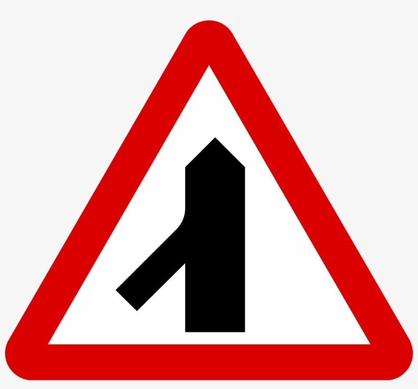 Mauritius Road Signs - Traffic Merges From Left, transparent png #8062268