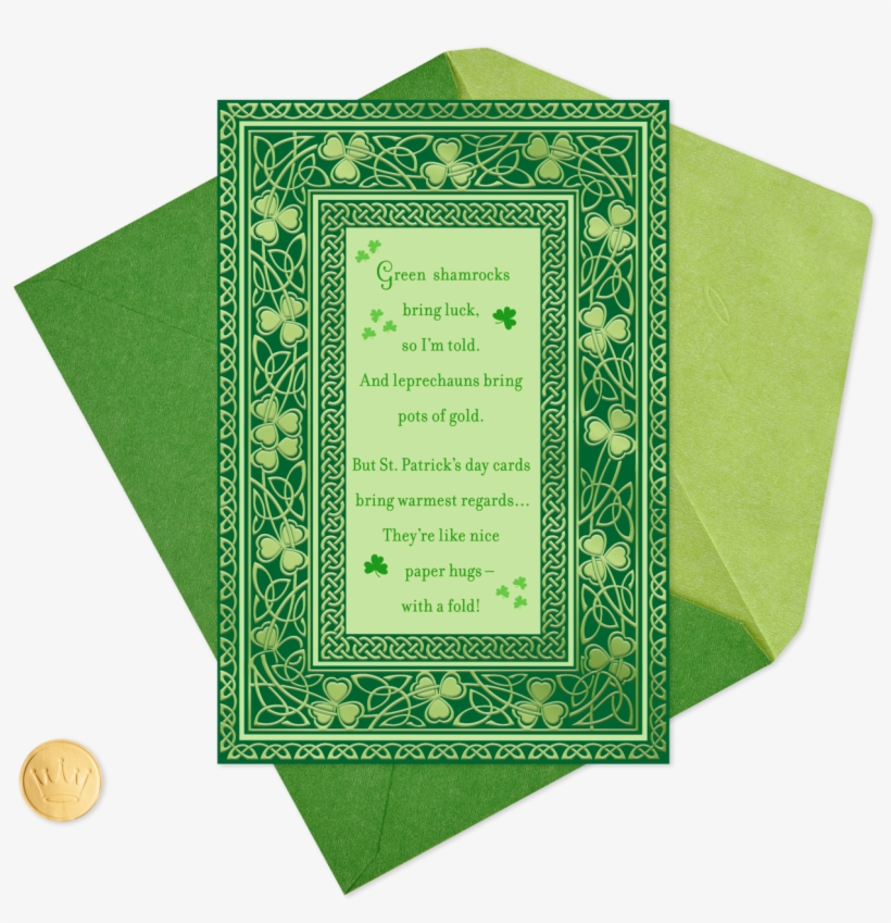 Green Shamrock Poem St - Paper, transparent png #8062651