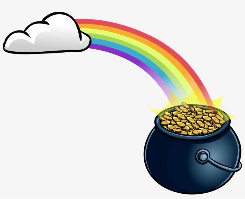 Rainbow With Pot ' Gold Club Penguin Wiki Fandom - Arcoiris Con Olla De Oro, transparent png #8062688