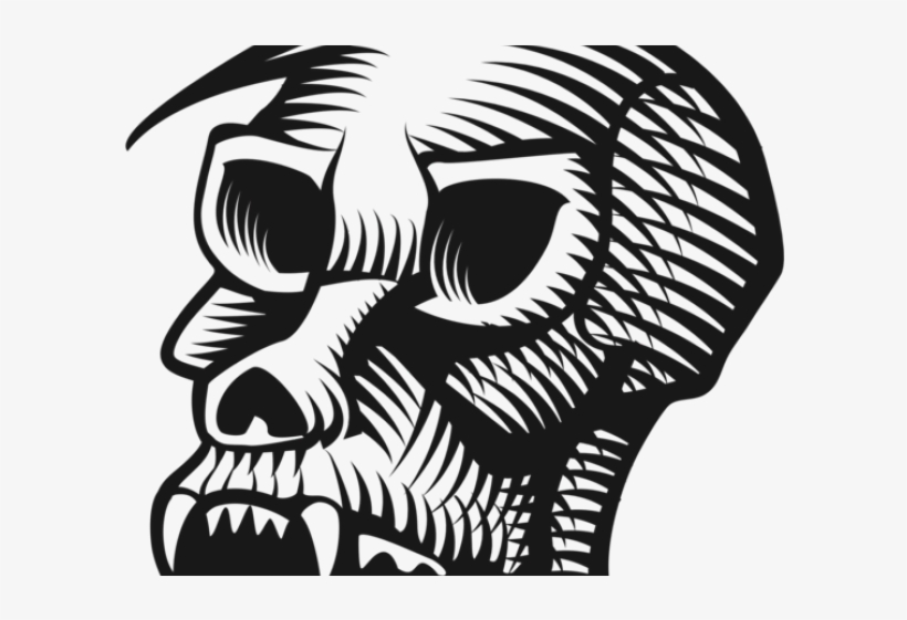 Skeleton Head Clipart Zombie Skull - Clip Art, transparent png #8064687