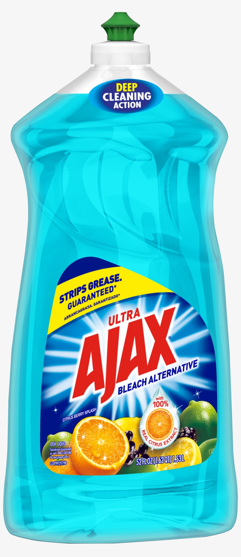 Ajax Ultra Triple Action Liquid Dish Soap, Bleach Alternative, transparent png #8064754