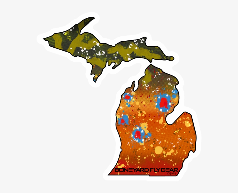 Michigan Brook Trout - Michigan Map With Capital, transparent png #8064953