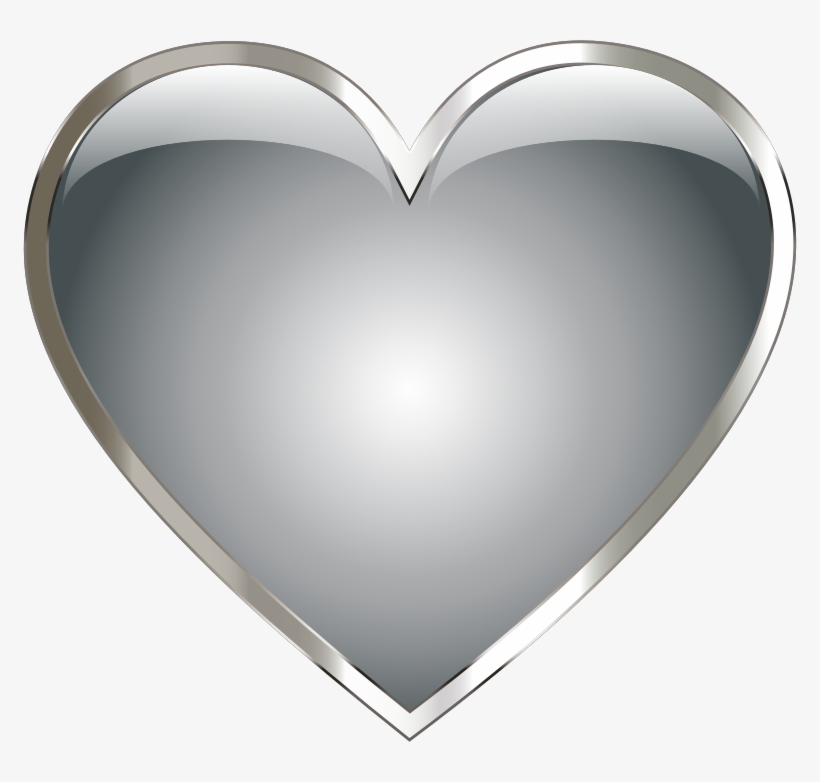 Medium Image - Silver Heart Clip Art, transparent png #8065148